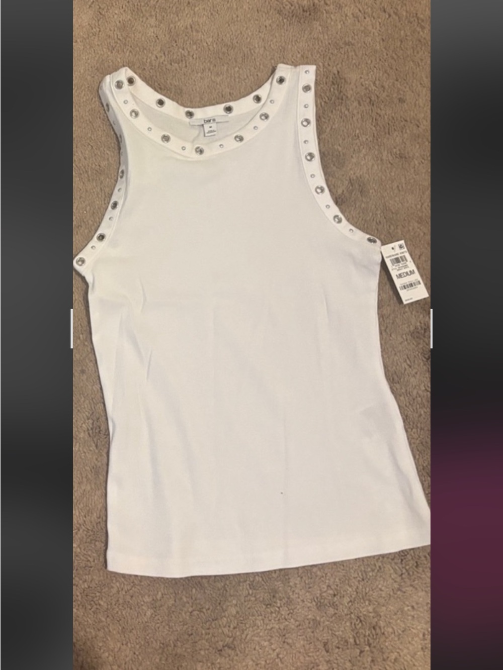 Bar 111 Grommet Detail Sleeveless Tank White size medium $20 each